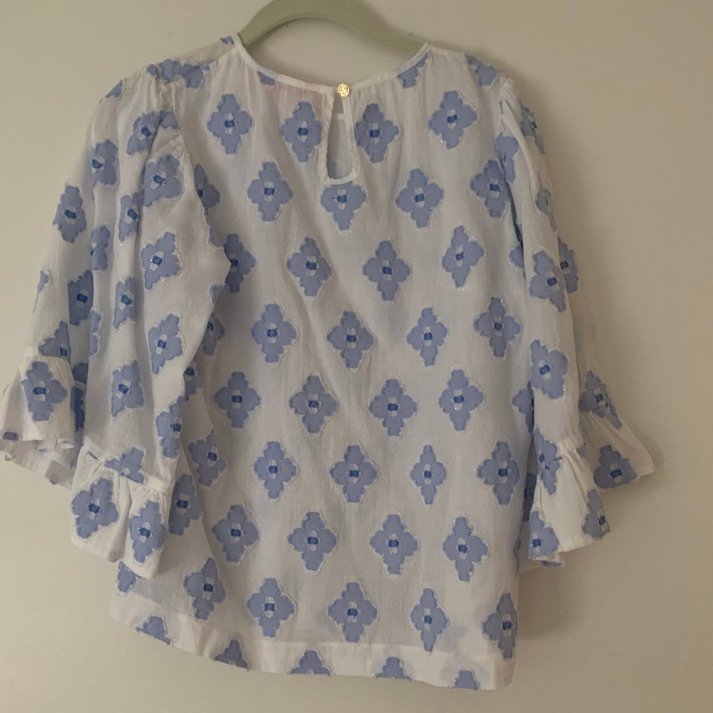 Francis Top  Lilly Pulitzer COASTAL grand Blue White